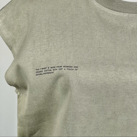 Pangaia Seaweed Fiber Cropped Shoulder Tee Grey - Picture 5 of 8